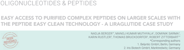 Easy access to purified complex peptides on larger scales with the peptide easy clean technology – a liraglutide case study