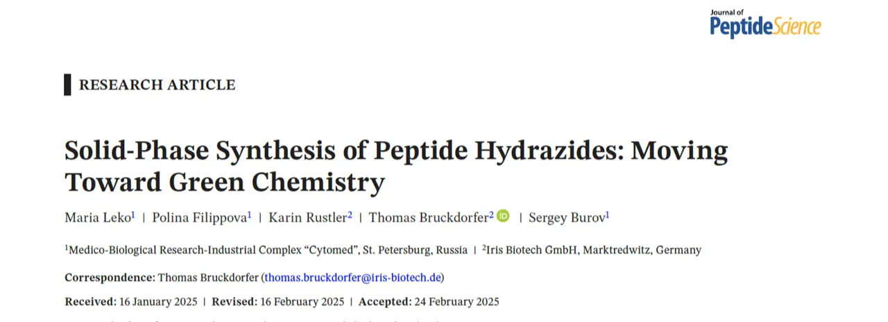 Solid-Phase Synthesis of Peptide Hydrazides: Moving Toward Green Chemistry